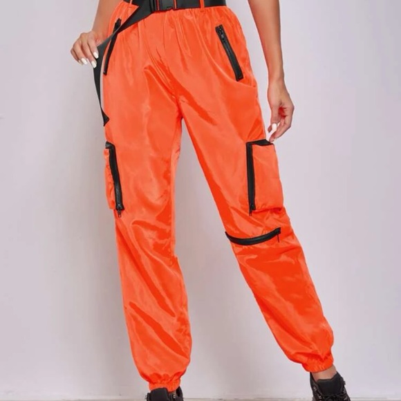Neon Orange Windbreaker Joggers 